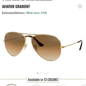 Light Brown Aviator Gradient Ray Bans